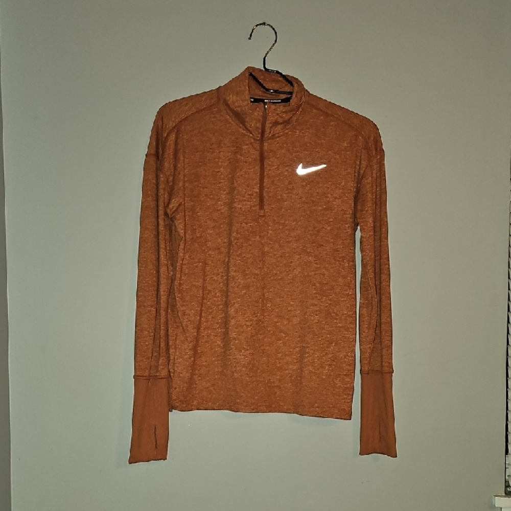NIKE Running Long Sleeve Half Zip!! Dri Fit Sz XS. Rusty Orange!!